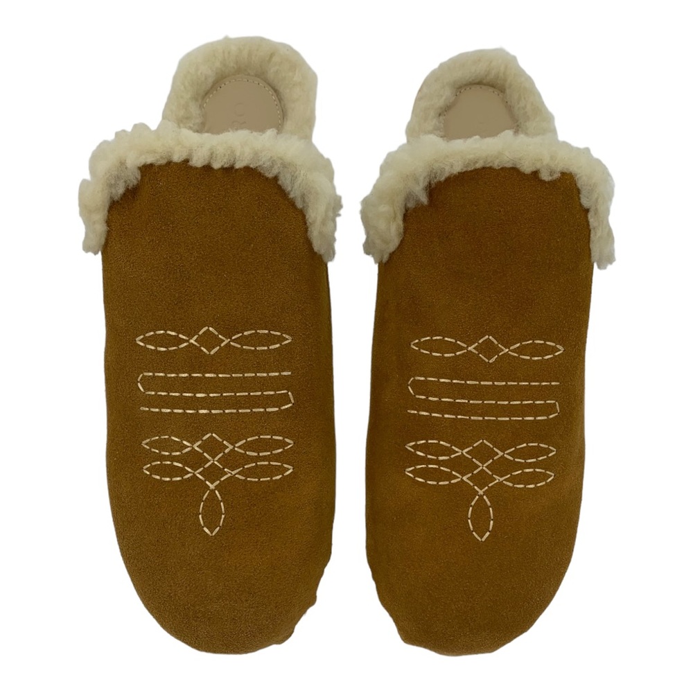 NIB ANTHROPOLOGIE PICRO WOVEN SHEARLING-LINED CLOGS (TAN SUEDE) SIZE… - Picture 5 of 11